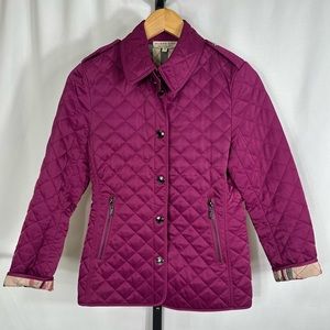 Burberry Quilted Jacket in Dark Fuchsia